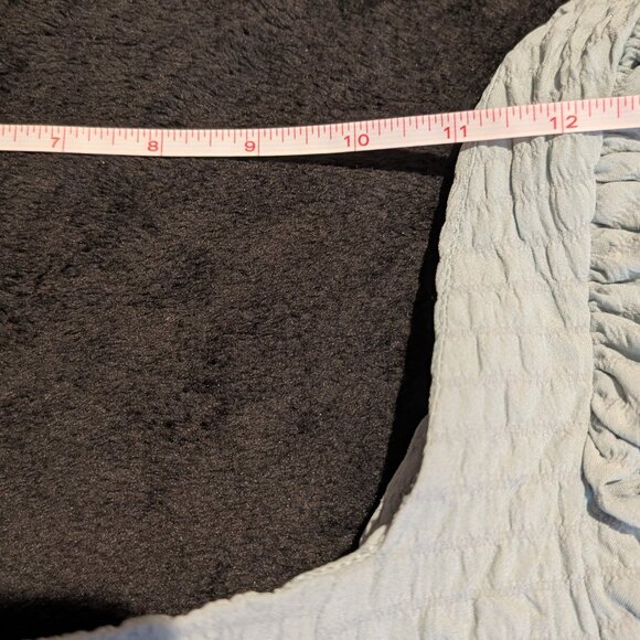 NWT ASOS Design Women Shirred Textured Babydoll Long Sleeve Dress Dusty Blue 10 - Picture 10 of 12